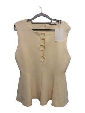 Endless Rose Cream Ring-Front Peplum Tank